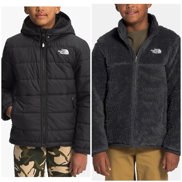 The North Face Boy's Reversible Mt Chimbo Full-Zip Hooded Jacket Small (7/8) - Picture 1 of 11